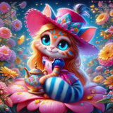 FREE SHIPPING~Shipped Direct~ NEW BOX SHIPPING~ "Alice in Wonder Land Cheshire Cat Tea Time By Sherri Baldy "