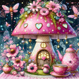 FREE SHIPPING~Shipped Direct~ EXCLUSIVE~ "Fairy Land Tea Time Mushroom House  By Sherri Baldy"