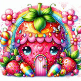 FREE SHIPPING~ EXCLUSIVE~ "FruitVille  Strawberry Hut By Sherri Baldy