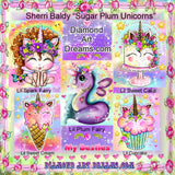 NEW~ FREE SHIPPING ~Premium DIY Mini "Adorable Sugar Plum Unicorns BESTIES" Set of 6 Paintings