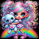 FREE SHIPPING!~ LIMITED ~EXCLUSIVE!!!~ Rainbow Tiger Besties RB103 Diamond Art Painting By Sherri Baldy