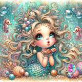 FREE SHIPPING~ Sherri Baldy My Besties Mermaid Kisses Seahorse Wishes DAD 707