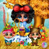 PER-ORDER~NEW ~ Adorable~ "Besties LiL Ms White And the 8 Dwarfs Golden City DAD 378 " Diamond Painting By Sherri Baldy