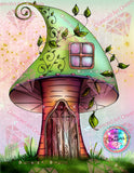 PRE-ORDER~Bestie "Mushroom House " DAD# 101 Diamond Art Painting By Sherri Baldy