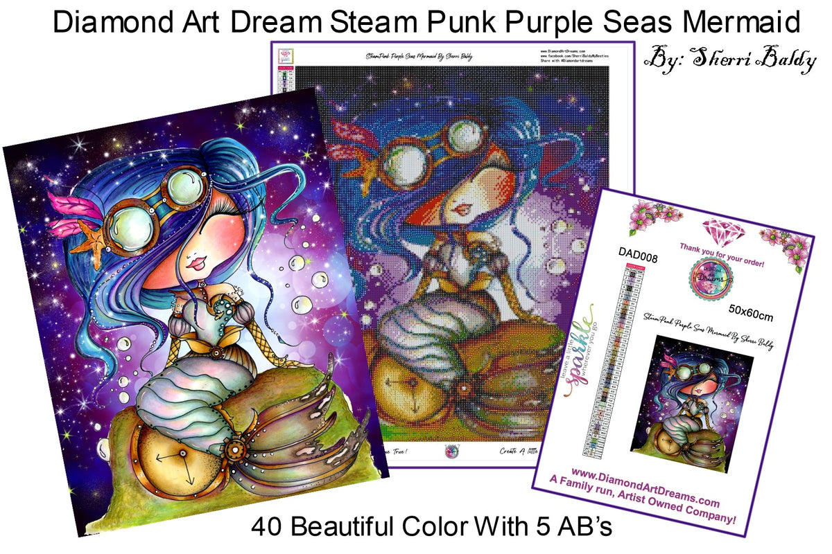 PRE-ORDER~NEW SQUARE DRILLS!!!~SteamPunk Purple Seas Mermaid