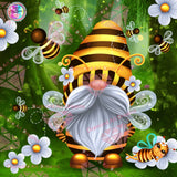 PRE`Order~EXCLUSIVE!!! NEW SHIPPING~DAD#120  Sweet Honey Bee Gnome Bee Party~ Bestie Diamond Art Painting By Sherri Baldy