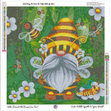 PRE`Order~EXCLUSIVE!!! NEW SHIPPING~DAD#120  Sweet Honey Bee Gnome Bee Party~ Bestie Diamond Art Painting By Sherri Baldy