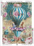 Hand Signed Autographed By The Artist!~Alice and Mr. Rabbit Hot Air Balloon Ride Diamond Art Painting By Sherri Baldy DAD#50