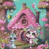 PRE-ORDER~NEW BOX SHIPPING~ Adorable~ "Land Of the Fablers Pink Forset Cottage 2 DAD 359" Diamond Painting By Sherri Baldy