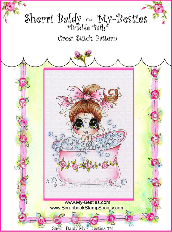 My Besties Sherri Baldy Cute Little Bubbles Cross Stitch Pattern ~ Instant Download PDF file Digital Down load Pattern!
