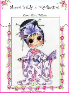My Besties Sherri Baldy My-Besties Cherry Blossom Geisha Cross Stitch Download Pattern
