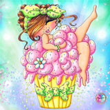 PRE-ORDER~NEW SQUARE DRILLS!!! NEW BOX PACKING & NEW SHIPPING! ~ Adorable~ "My Besties Fluffy Cupcake Bestie DAD 379SQ By Sherri Baldy " Diamond Painting