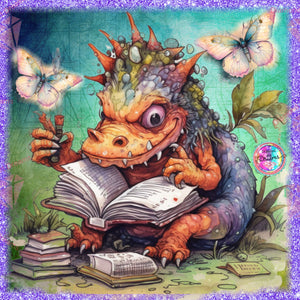 LAST CHANCE!~RETIRING! ~EXCLUSIVE!!!~ ~ Beautiful~ "Grumpy Book Dragon 2 DAD 368 " Diamond Painting