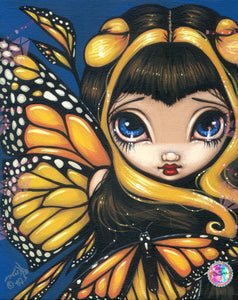Jasmine Becket Griffith Golden Butterflies Fabric Block 8 x 10