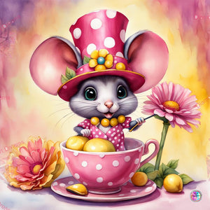 PRE-ORDER~"Besties Lil Tea Mouse DAD#702" Diamond Painting By Sherri Baldy