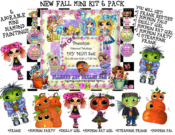 NEW~ FREE SHIPPING ~Premium DIY Mini Fall Kit Set of 6 Paintings