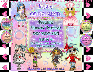 NEW~ FREE SHIPPING ~Premium DIY Mini "BESTIES OF OZ" Set of 6 Paintings