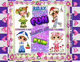 NEW~ FREE SHIPPING ~Premium DIY Mini " Lil Adorable's BESTIES" Set of 4 Paintings