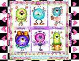 NEW~ FREE SHIPPING ~Premium DIY Mini "Adorable Lil Monsters BESTIES" Set of 6 Paintings (Copy)