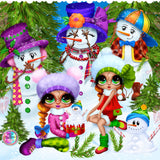 LAST CHANCE!~RETIRING! ~EXCLUSIVE!!!~  Adorable~ "See No Evil Hear no Evil speak no evil Snow men Besties DAD 381 " Diamond Painting