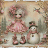 FREE SHIPPING~Shipped Direct~ EXCLUSIVE~ " Vintage Snowman Besties By Sherri Baldy"