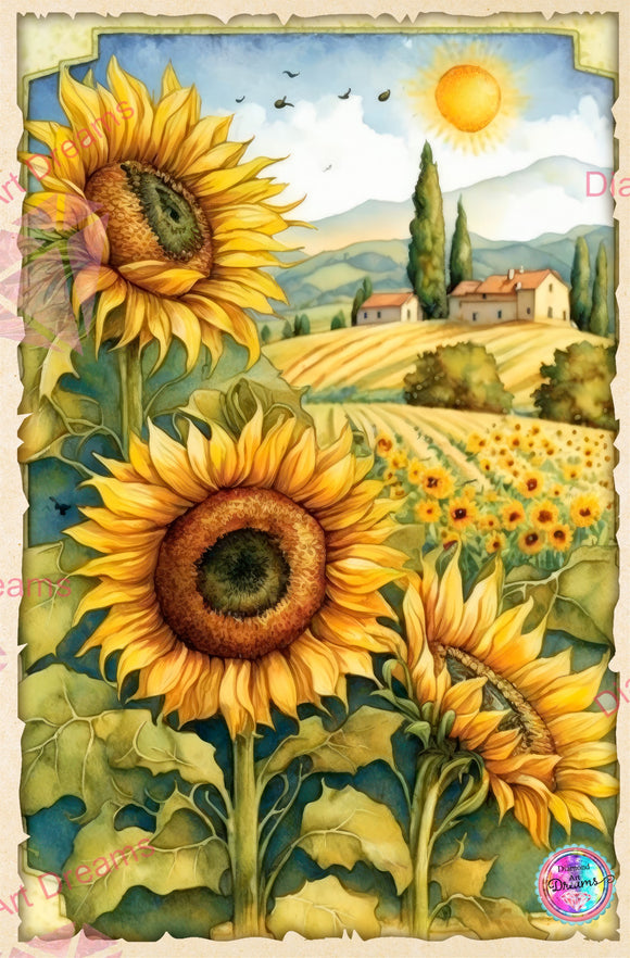LAST CHANCE!~RETIRING! ~EXCLUSIVE!!!~ NEW BOX PACKING & NEW  SHIPPING!~Sunflower Valley DAD333   Diamond Art Painting