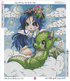 Sleepy Little Dragon Bestie By Sherri Baldy Diamond Art Painting By Sherri Baldy DAD# 60