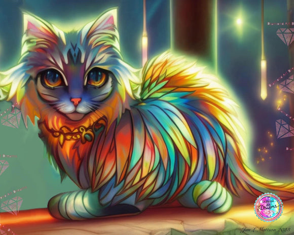 NEW SHIPPING!~Rainbow Kitty ~ DAD 275 Diamond Art Painting By Leo James