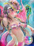 EXCLUSIVE~Little Pink Mermaid DAD# 109  Robin Pushe'e Diamond Art Painting