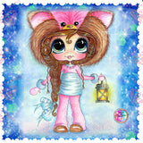 LAST CHANCE!~RETIRING! ~EXCLUSIVE!!!~Sweet ~ Adorable~ "Besties Cozy Hat DAD323" Diamond Painting By Sherri Baldy