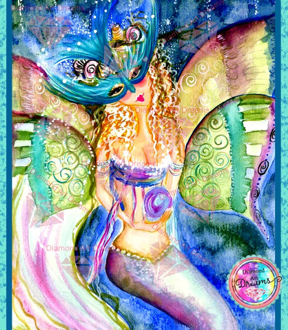 Blue Mermaid Queen Diamond Art Painting By Sherri Baldy DAD#63