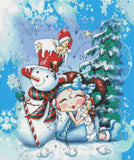 PRE-ORDER~NEW SQUARE DRILLS!!! NEW  SHIPPING~Winter Wonderland Snowman DAD# 13SQ Bestie Diamond Art Painting By Sherri Baldy