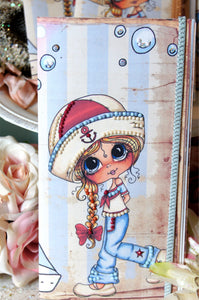 DIY Made In The USA ~ Diamond Art "FreeStyle" Junk Journal ~Partial Drills Painting~ "Sailor Girl"