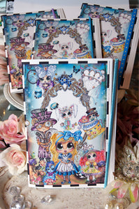 DIY~Made In The USA ~ Diamond Art "Free Style" Junk Journal ~Partial Drills Painting~ "Alice In Wonderland""