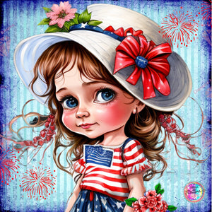LAST CHANCE!~RETIRING! ~EXCLUSIVE!!!~Adorable~ "Happy July DAD291" Diamond Painting By Sherri Baldy