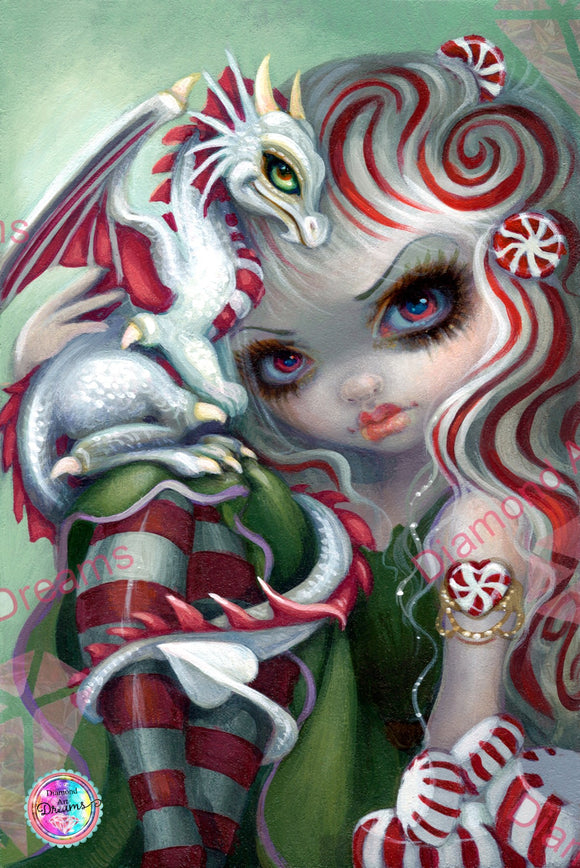 PRE-ORDER~NEW SHIPPING!~ DAD#161 Jasmine Becket Griffith Peppermint Dragonling ! Diamond Art Painting