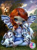 PRE-ORDER~NEW SHIPPING!~DAD#185 Jasmine Becket Griffith Blue Willow Dragonlings Diamond Art Painting By Sherri Baldy