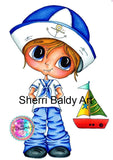 Little Sailor Boy Bestie LIL Diamond Art Painting By Sherri Baldy DAD# 027