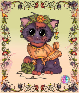 NEW SHIPPING~Miss Sassy MidNight Kitty DAD150 Bestie Diamond Art Painting By Sherri Baldy