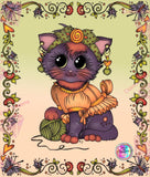 NEW SHIPPING~Miss Sassy MidNight Kitty DAD150 Bestie Diamond Art Painting By Sherri Baldy