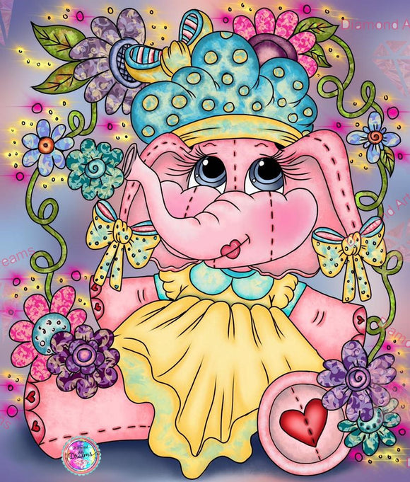 PRE-ORDER~NEW SHIPPING~DAD#131 Miss Ellie-Phant My Besties Diamond Art Painting By Sherri Baldy