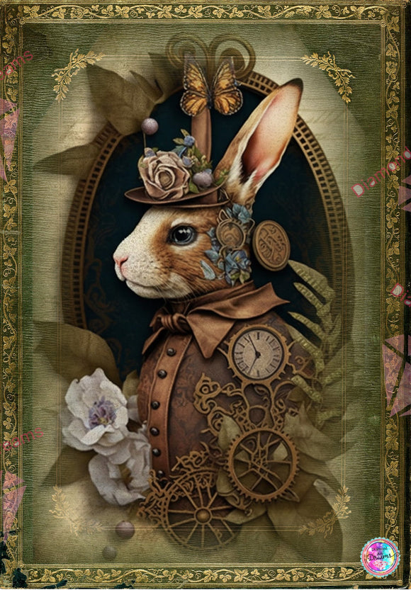 NEW SHIPPING!~Mr Rabbit Steampunk Portrait DAD286 Diamond Art Painting