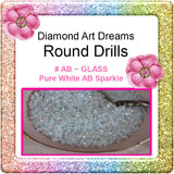 Drills Specialty AB GLASS  Drills "Round"  Beautiful "Prue White AB's"