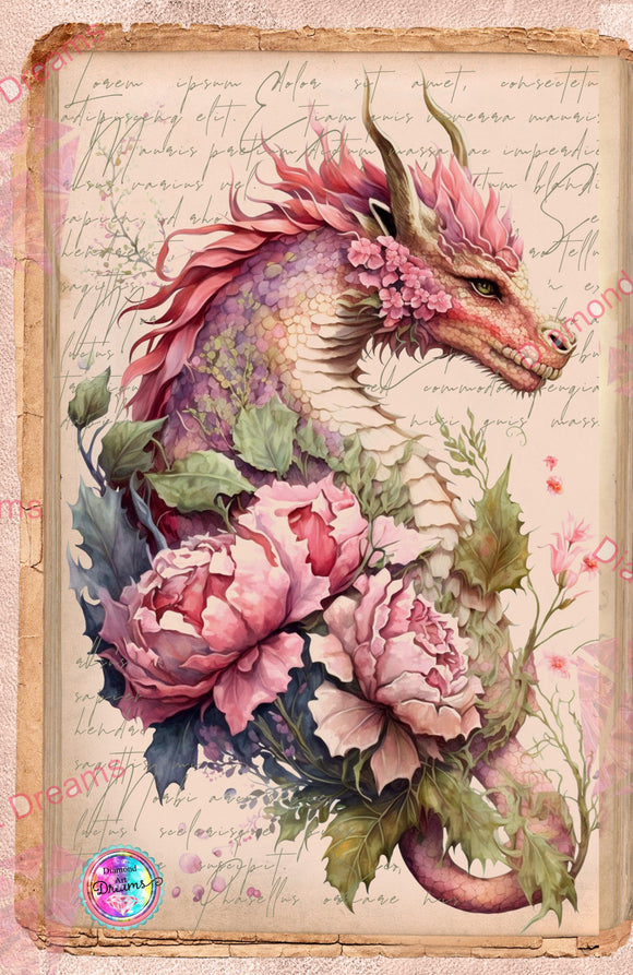 Rose Garden Dragon DAD311 Diamond Art Painting By Sherri Baldy