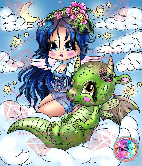 Sleepy Little Dragon Bestie By Sherri Baldy Diamond Art Painting By Sherri Baldy DAD# 60