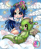 Sleepy Little Dragon Bestie By Sherri Baldy Diamond Art Painting By Sherri Baldy DAD# 60