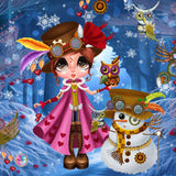 LAST CHANCE!~RETIRING! ~EXCLUSIVE!!!~Adorable~ "Besties SteamPunk Winter" ~ DAD#206 Diamond Painting By Sherri Baldy