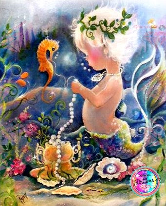 NEW ~ Sweet Baby Mermaid DAD #246 By Robin Pushe'e Diamond Art Painting