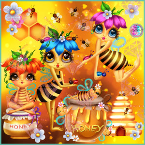 PRE-ORDER~DAD#123 "Sweet  Honey Bee's "Diamond Art Painting By Sherri Baldy