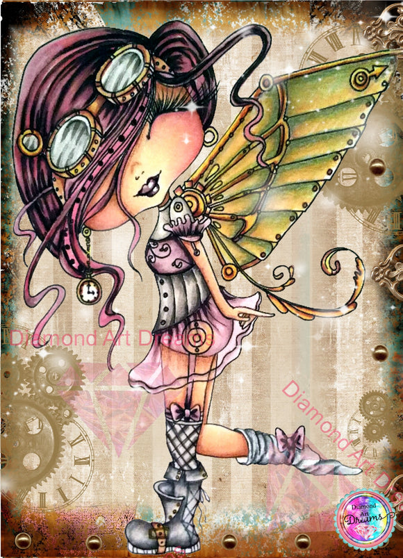 PRE-ORDER~NEW SHIPPING!~Tarnished Steampunk Fairy Bestie By Sherri Baldy DAD#51  Diamond Art Painting By Sherri Baldy